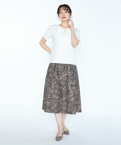 SCAPA / スキャパ ミニ・ひざ丈スカート | ジャカードサラサスカート | 詳細10