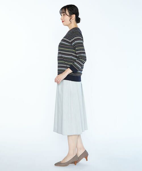 SCAPA / スキャパ ニット・セーター | ジャカードボーダー八分袖ニット | 詳細3