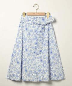 SCAPA / スキャパ ミニ・ひざ丈スカート | Ｌｉｂｅｒｔｙ　Ｐｒｉｎｔモノフラワースカート