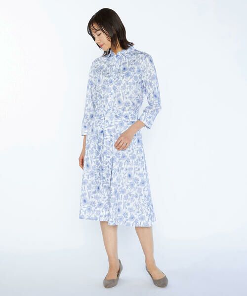 SCAPA / スキャパ ミニ・ひざ丈スカート | Ｌｉｂｅｒｔｙ　Ｐｒｉｎｔモノフラワースカート | 詳細3