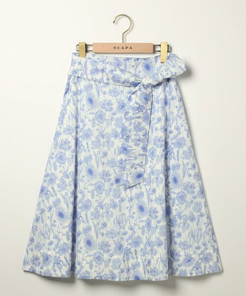 SCAPA/スキャパ Liberty Printモノフラワースカート ライトブルー 40 SCAPA/スキャパ Liberty Printモノフラワースカート ライトブルー 40