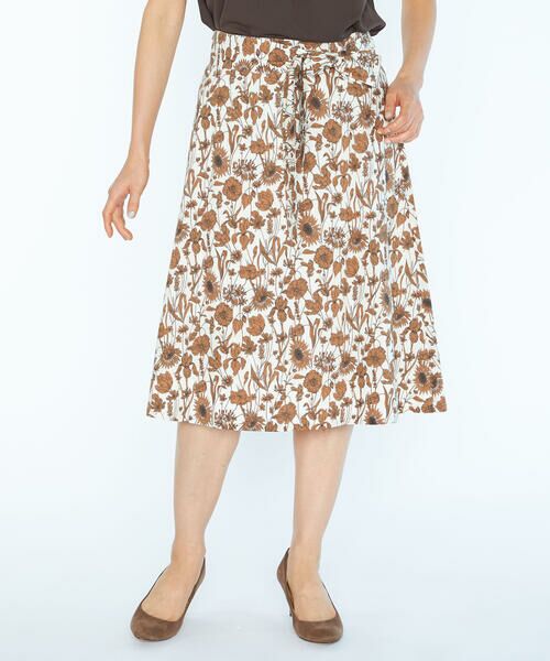 SCAPA / スキャパ ミニ・ひざ丈スカート | Ｌｉｂｅｒｔｙ　Ｐｒｉｎｔモノフラワースカート | 詳細15