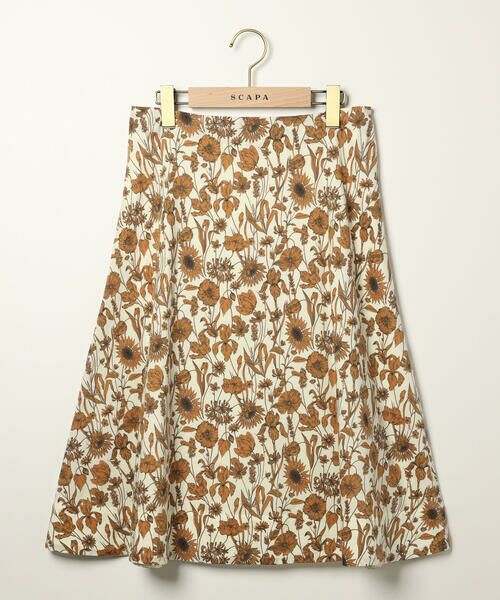 SCAPA / スキャパ ミニ・ひざ丈スカート | Ｌｉｂｅｒｔｙ　Ｐｒｉｎｔモノフラワースカート | 詳細8