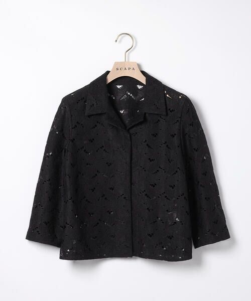 SCAPA / スキャパ シャツ・ブラウス | フラワーレースブラウス（ブラック）