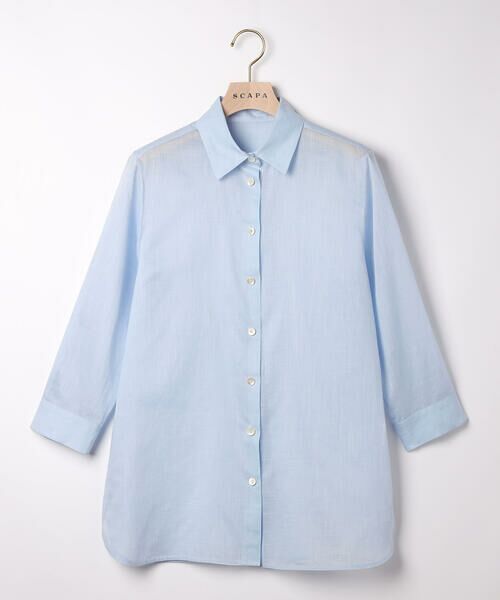 SCAPA/スキャパ スラブローンチュニックブラウス ライトブルー 40 SCAPA/スキャパ スラブローンチュニックブラウス ライトブルー 40