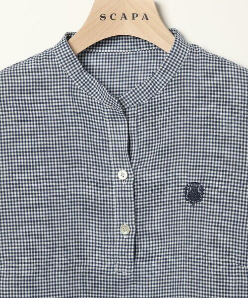 SCAPA / スキャパ シャツ・ブラウス | リネンギンガム半袖ブラウス | 詳細3