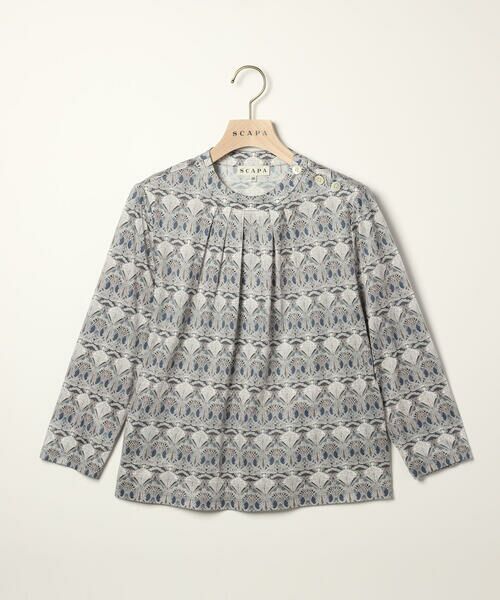 SCAPA/スキャパ Liberty Printジャージカットソー ネイビー 38 SCAPA/スキャパ Liberty Printジャージカットソー ネイビー 38