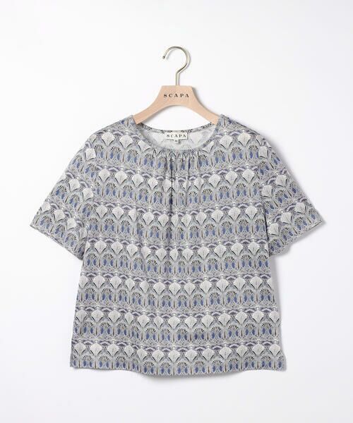 SCAPA/スキャパ Liberty Printジャージカットソー ネイビー 38 SCAPA/スキャパ Liberty Printジャージカットソー ネイビー 38