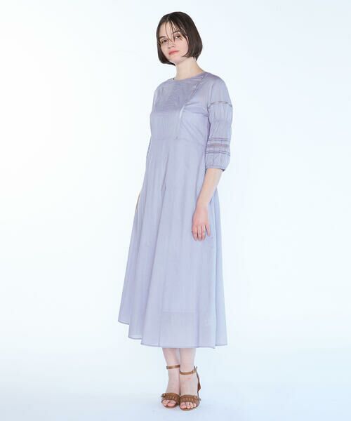 SCAPA/スキャパ コットンローンワンピース パープル 38 SCAPA/スキャパ コットンローンワンピース パープル 38