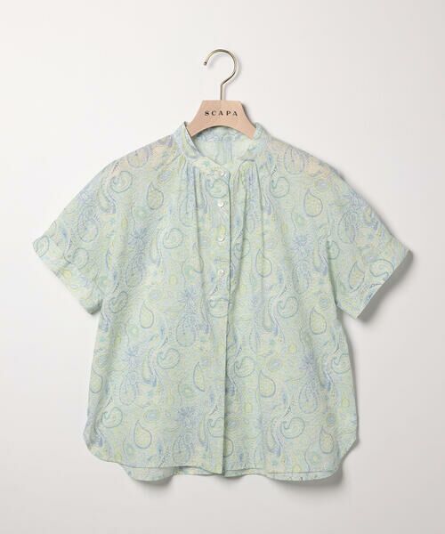 SCAPA / スキャパ シャツ・ブラウス | Liberty Printウェーブスタンド衿ブラウス | 詳細6
