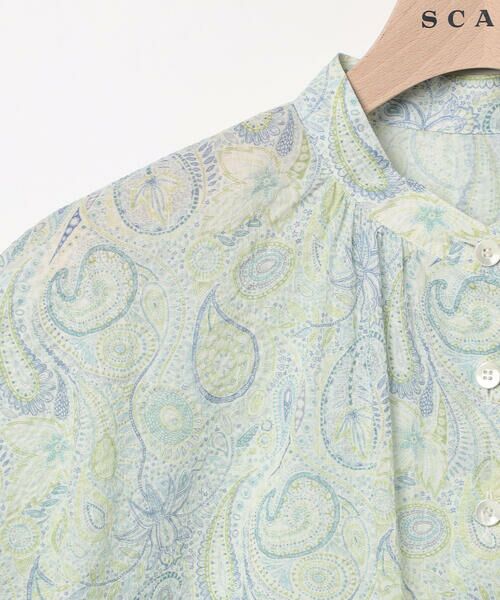 SCAPA / スキャパ シャツ・ブラウス | Liberty Printウェーブスタンド衿ブラウス | 詳細7