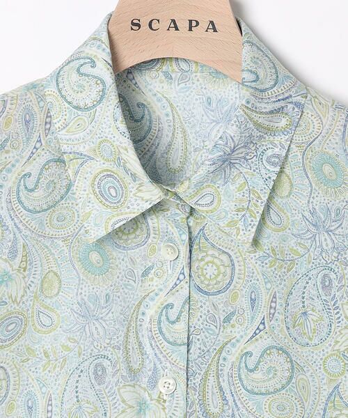 SCAPA / スキャパ シャツ・ブラウス | Liberty Printウェーブシャツ衿ラウス | 詳細2