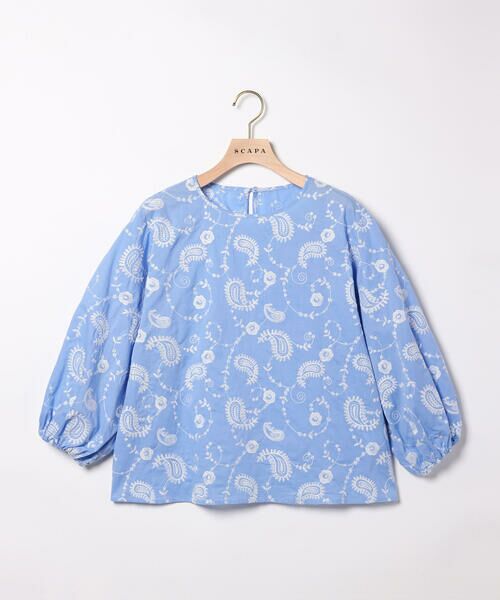 SCAPA / スキャパ シャツ・ブラウス | エンブロペーズリープルオーバーブラウス（ライトブルー）