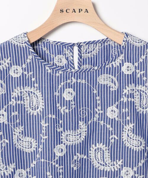 SCAPA / スキャパ シャツ・ブラウス | エンブロペーズリーストライププルオーバーブラウス | 詳細2