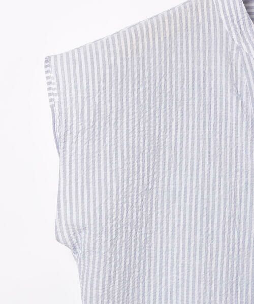 SCAPA / スキャパ シャツ・ブラウス | サッカーストライプフレンチスリーブブラウス | 詳細4