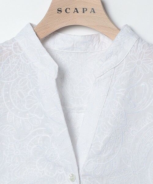 SCAPA / スキャパ シャツ・ブラウス | エンブロフラワーフレンチスリーブブラウス | 詳細2