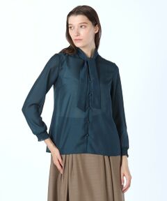 SCAPA / スキャパ シャツ・ブラウス | エアリーローンボータイブラウス