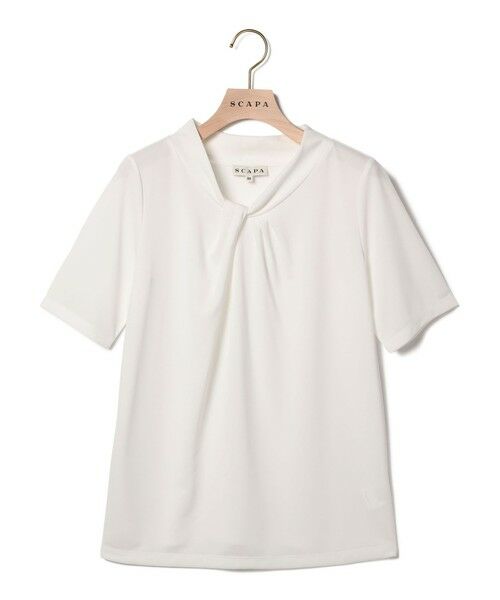 SCAPA/スキャパ エレガントスムースカットソー ホワイト 38 SCAPA/スキャパ エレガントスムースカットソー ホワイト 38