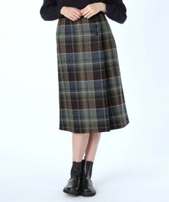 SCAPA / スキャパ ミニ・ひざ丈スカート | ムーンチェックツイードスカート