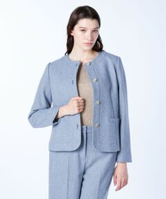 SCAPA / スキャパ テーラードジャケット | ブレインツイードノーカラージャケット