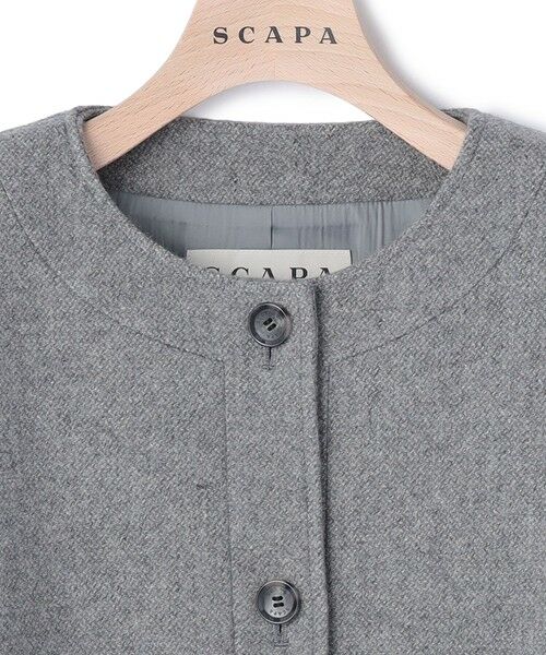 SCAPA / スキャパ テーラードジャケット | ブレインツイードノーカラージャケット | 詳細12