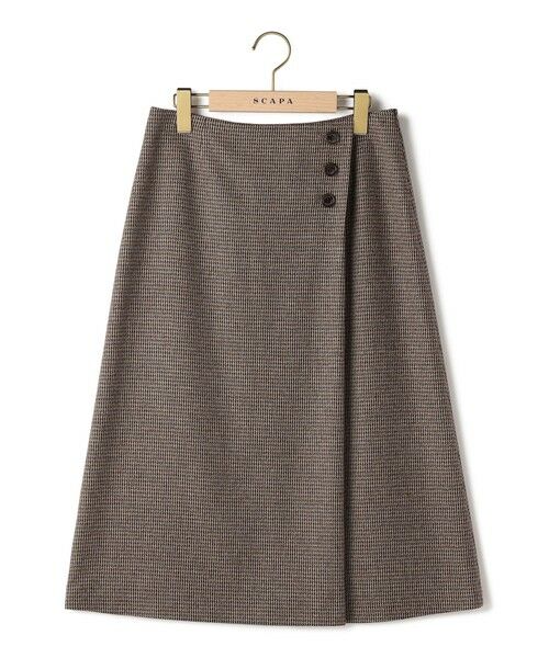 SCAPA/スキャパ ガンクラブツィードスカート ダークブラウン 38 SCAPA/スキャパ ガンクラブツィードスカート ダークブラウン 38