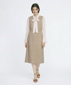 SCAPA / スキャパ ドレス | リノコットンヘリンボンワンピース