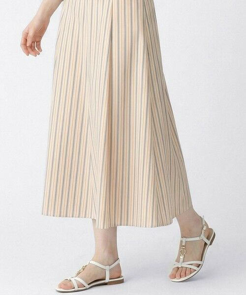 SCAPA / スキャパ ミニ・ひざ丈スカート | トリニティストライプスカート（ブラウン）