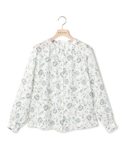 SCAPA / スキャパ シャツ・ブラウス | ボヘミアンフラワーブラウス（ライトブルー）