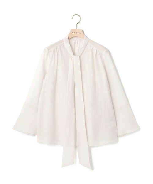 SCAPA / スキャパ シャツ・ブラウス | コットンクレポンブラウス（ベージュ）