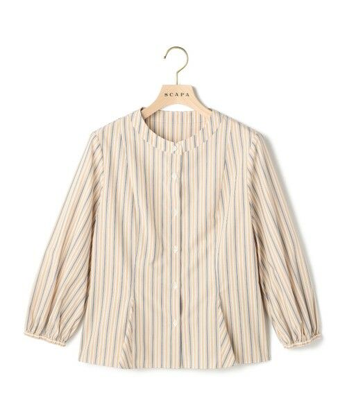 SCAPA / スキャパ シャツ・ブラウス | トリニティストライプブラウス（ブラウン）