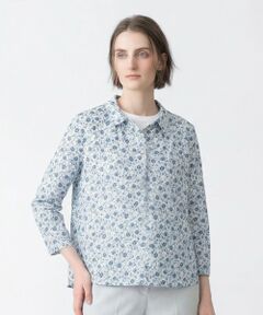 SCAPA / スキャパ カットソー | フラワージャージ衿付きカットソー