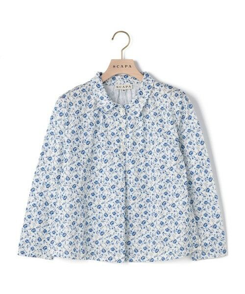 SCAPA / スキャパ カットソー | フラワージャージ衿付きカットソー | 詳細1