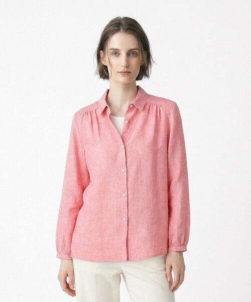 SCAPA / スキャパ シャツ・ブラウス | リノシャンブレーシャツカラーブラウス（レッド）