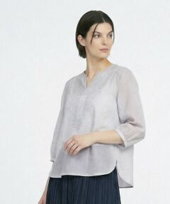 SCAPA / スキャパ シャツ・ブラウス | リノエンブロイダリー5分袖ブラウス