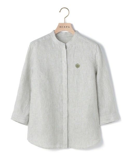 SCAPA / スキャパ シャツ・ブラウス | リノストライプスタンドカラーブラウス | 詳細12