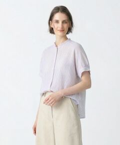 リノストライプフリルカラーブラウス