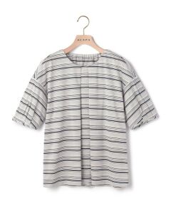 ラメボーダーパフスリーフカットソー