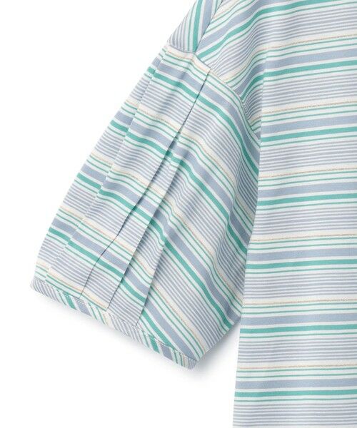 SCAPA / スキャパ カットソー | ラメボーダーパフスリーフカットソー | 詳細1