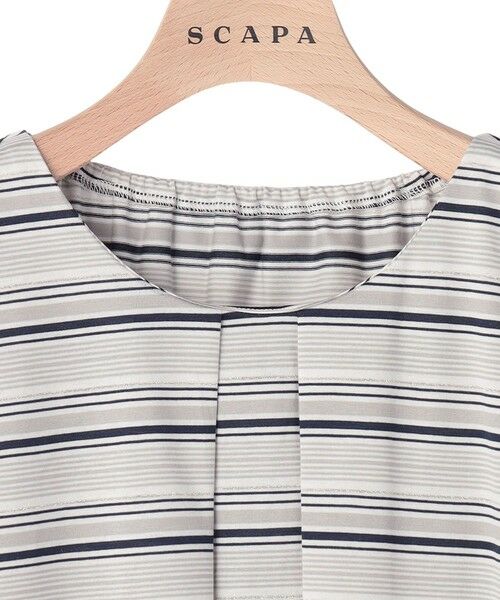 SCAPA / スキャパ カットソー | ラメボーダーパフスリーフカットソー | 詳細3