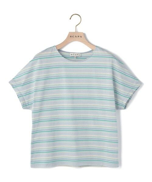 SCAPA / スキャパ カットソー | ラメボーダーフレンチスリーブカットソー | 詳細3