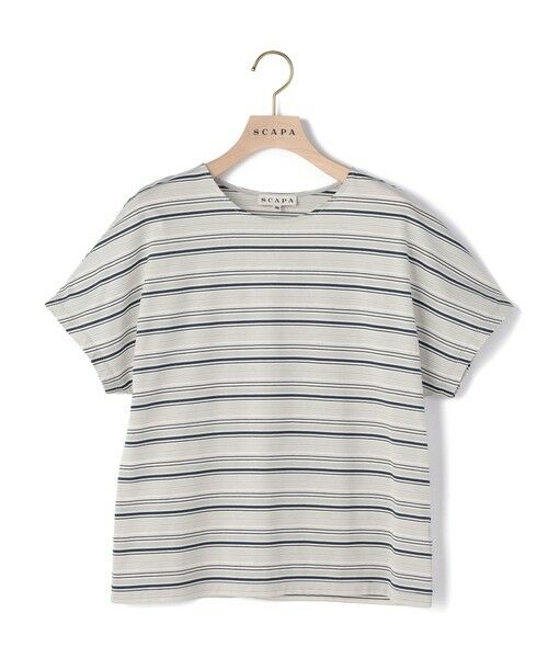 SCAPA / スキャパ カットソー | ラメボーダーフレンチスリーブカットソー | 詳細9