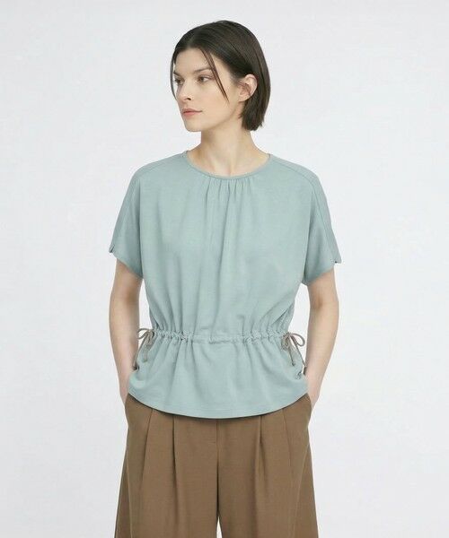 SCAPA / スキャパ カットソー | ソフトシルケットブラウジングカットソー（ライトグリーン）
