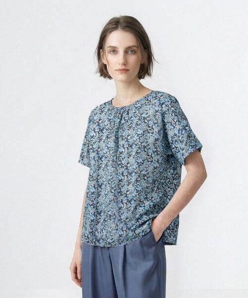 SCAPA / スキャパ カットソー | サラサフルールゆったりシルエットカットソー（ネイビー）