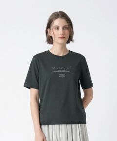 SCAPA / スキャパ カットソー | エンブロスムースメッセージカットソー