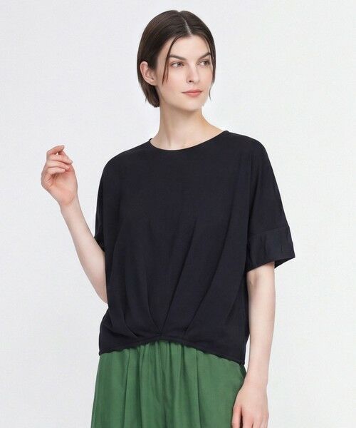 SCAPA / スキャパ カットソー | スムースレイ袖切替えカットソー（ネイビー）