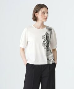 SCAPA / スキャパ カットソー | コンビテンジク刺繍カットソー