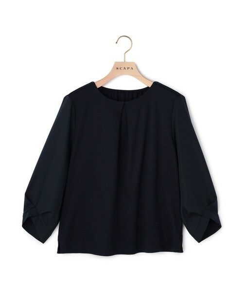 SCAPA / スキャパ カットソー | ファインスムース長袖カットソー（ネイビー）
