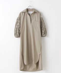 SEASON STYLE LAB / シーズンスタイルラボ ロング・マキシ丈ワンピース | レースパフスリーブワンピース