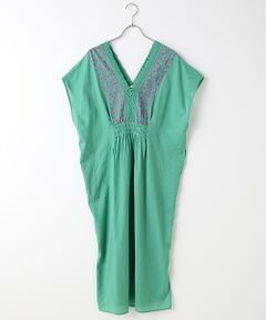 SEASON STYLE LAB / シーズンスタイルラボ ロング・マキシ丈ワンピース | コットンボイルストライプエンボスレースカラードレス